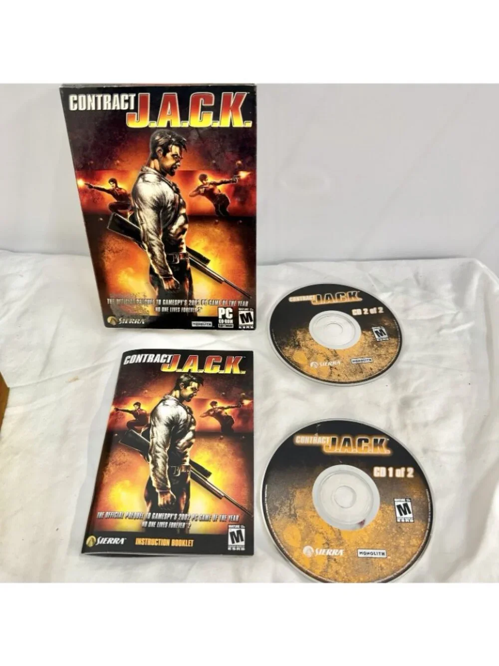 Contract J.A.C.K. PC CD-ROM Complete 2 Disc Sierra Monolith FPS Shooter